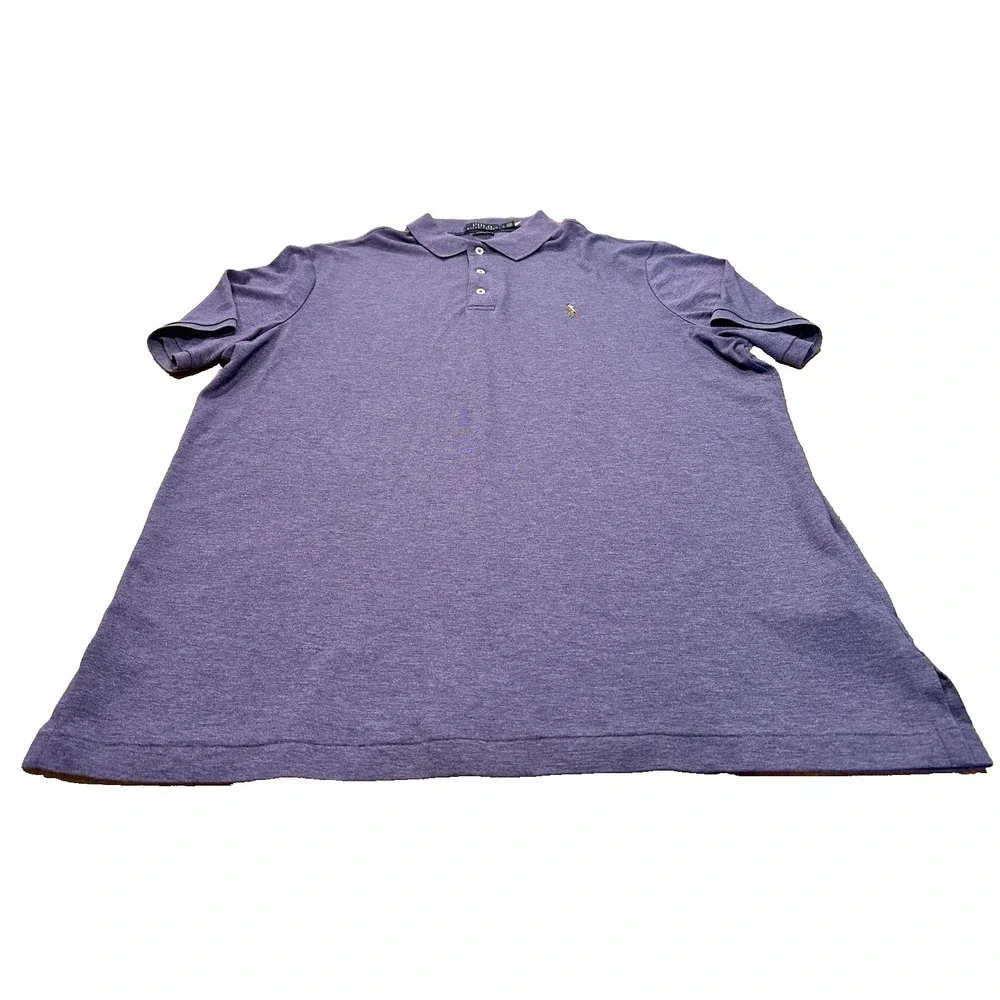 Polo Ralph Lauren Blue Label Polo Shirt Classic Fit Heathered Purple Size Large